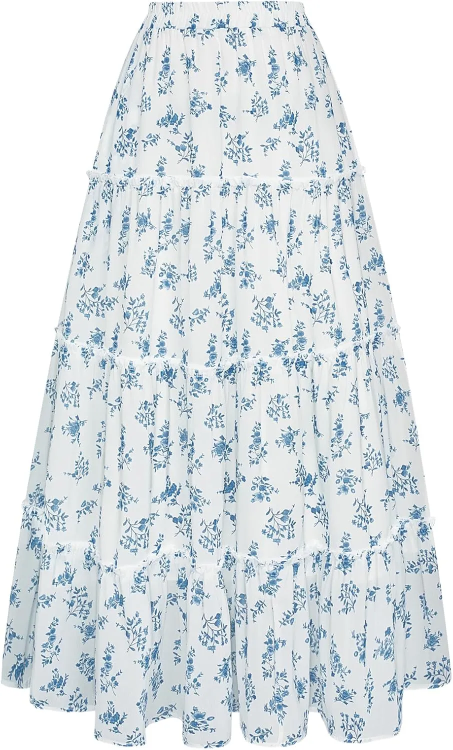 Scarlet Darkness Summer Skirts for Women Maxi Long Floral Skirt Flowy Tiered Renaissance Skirt