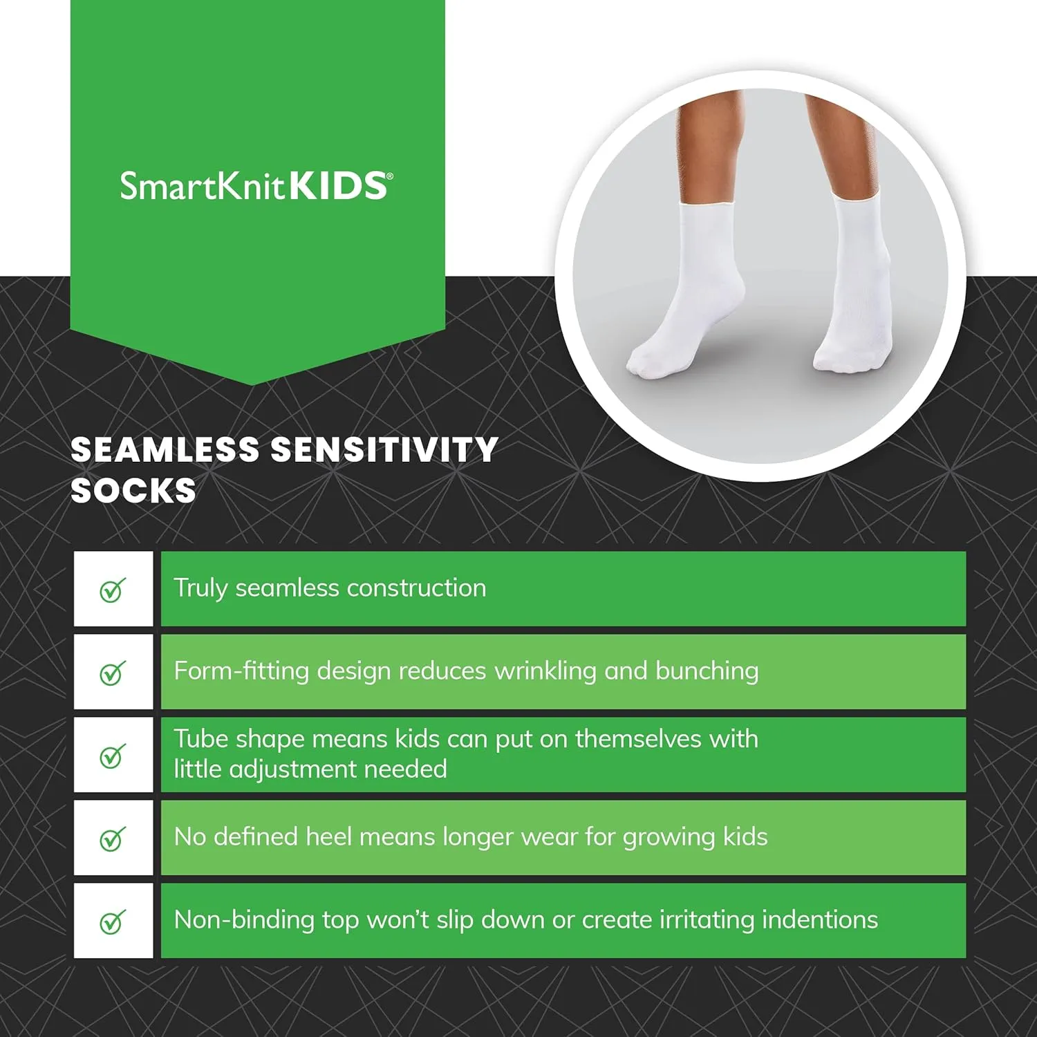 Seamless Sensitivity Socks 12 Pack - Made in USA