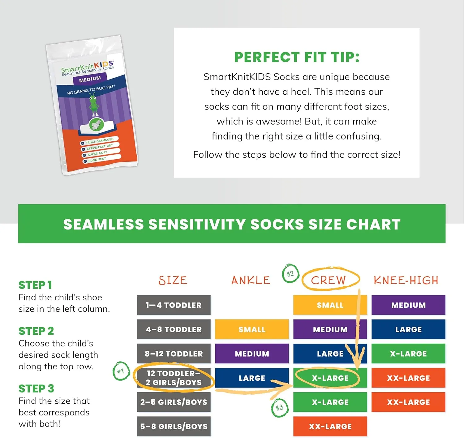 Seamless Sensitivity Socks 12 Pack - Made in USA