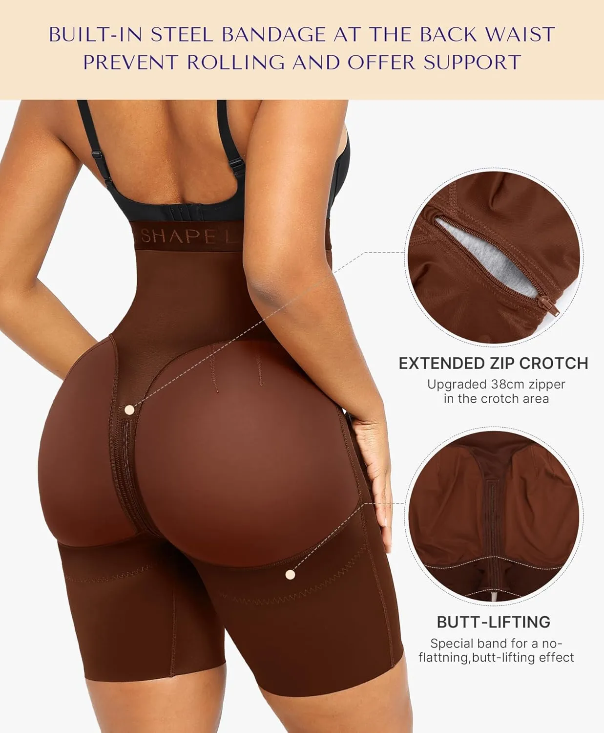 SHAPELLX Shapewear For Women Tummy Control High Waisted Body Shaper Shorts Butt Lifting Shapewear Higher Power Panties