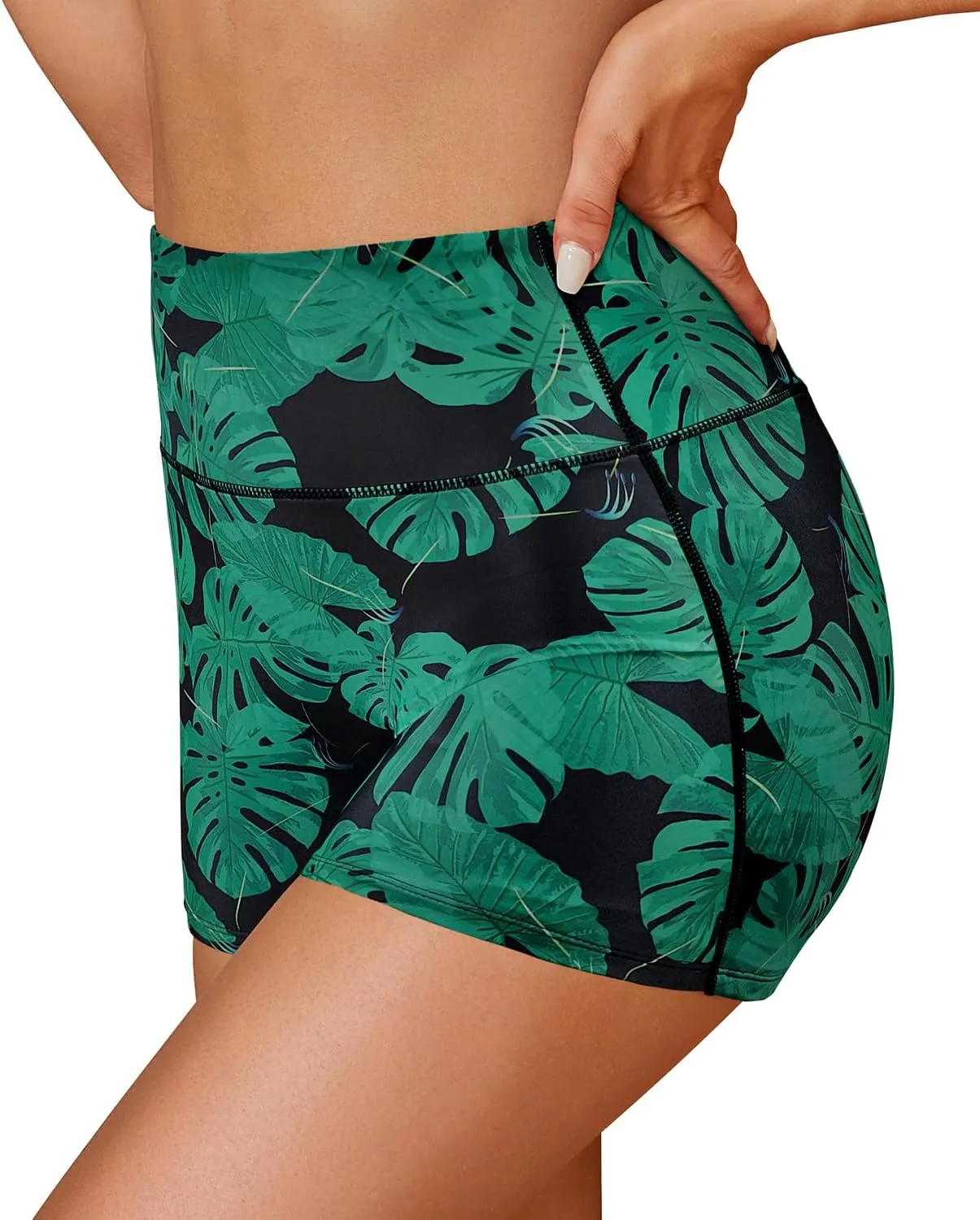 SHEKINI Women's Swim Shorts High Waisted Bathing Suit Bottoms Quick Dry Swimsuit Board Shorts