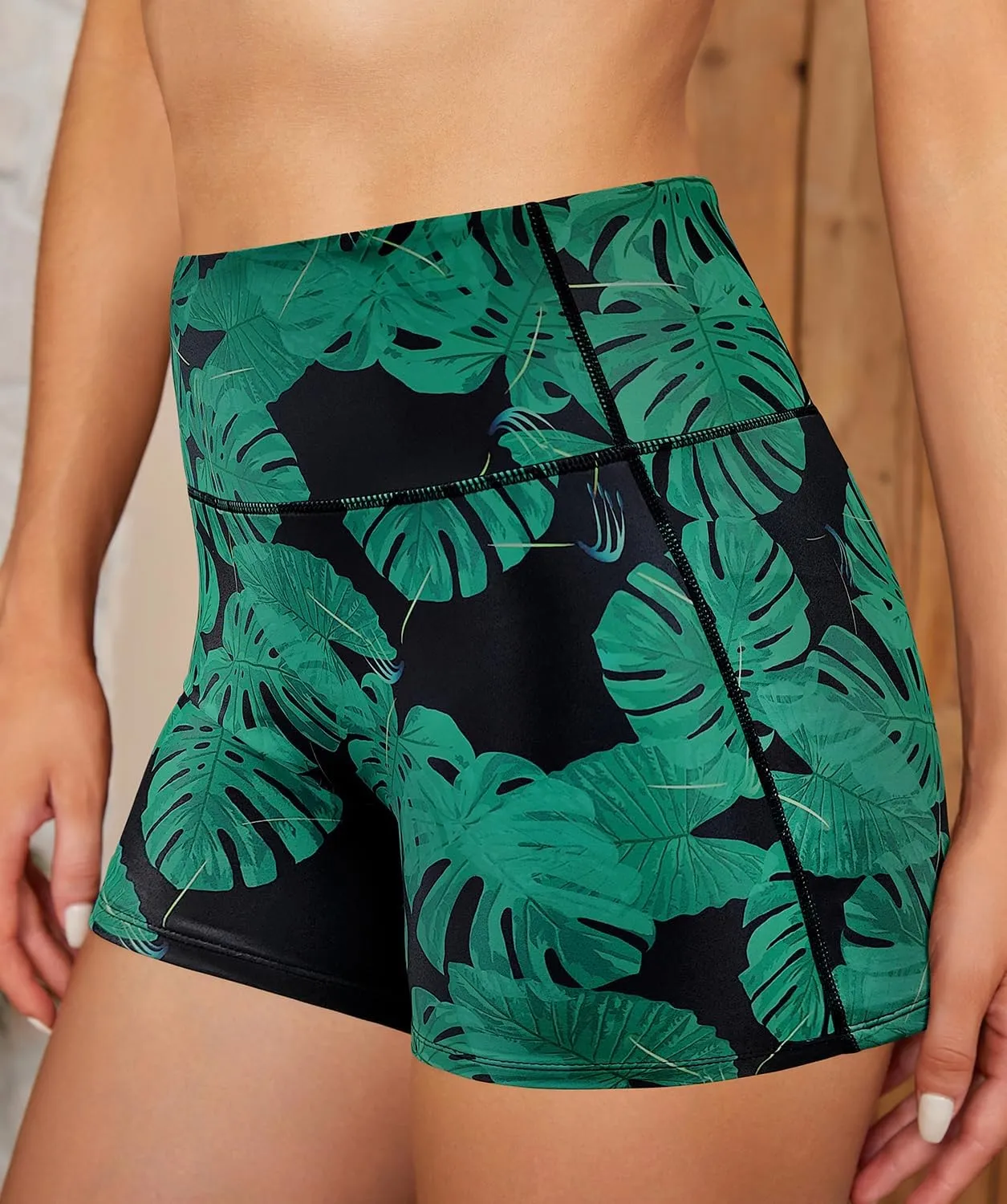 SHEKINI Women's Swim Shorts High Waisted Bathing Suit Bottoms Quick Dry Swimsuit Board Shorts