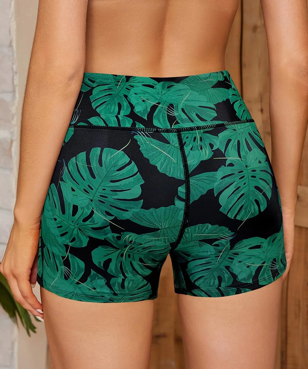 SHEKINI Women's Swim Shorts High Waisted Bathing Suit Bottoms Quick Dry Swimsuit Board Shorts