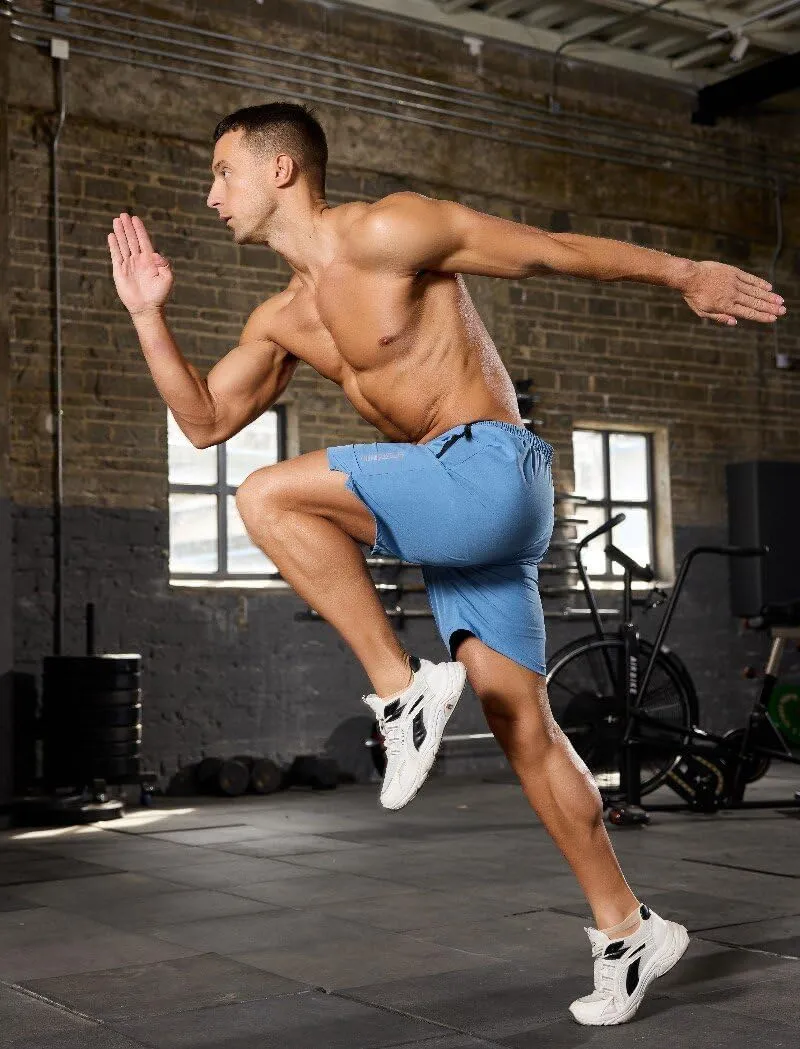 SILKWORLD Quick Dry Men's 2 in 1 Running Shorts with Zip Pocket 7" Workout Gym Athletic Shorts Lightweight Training Shorts