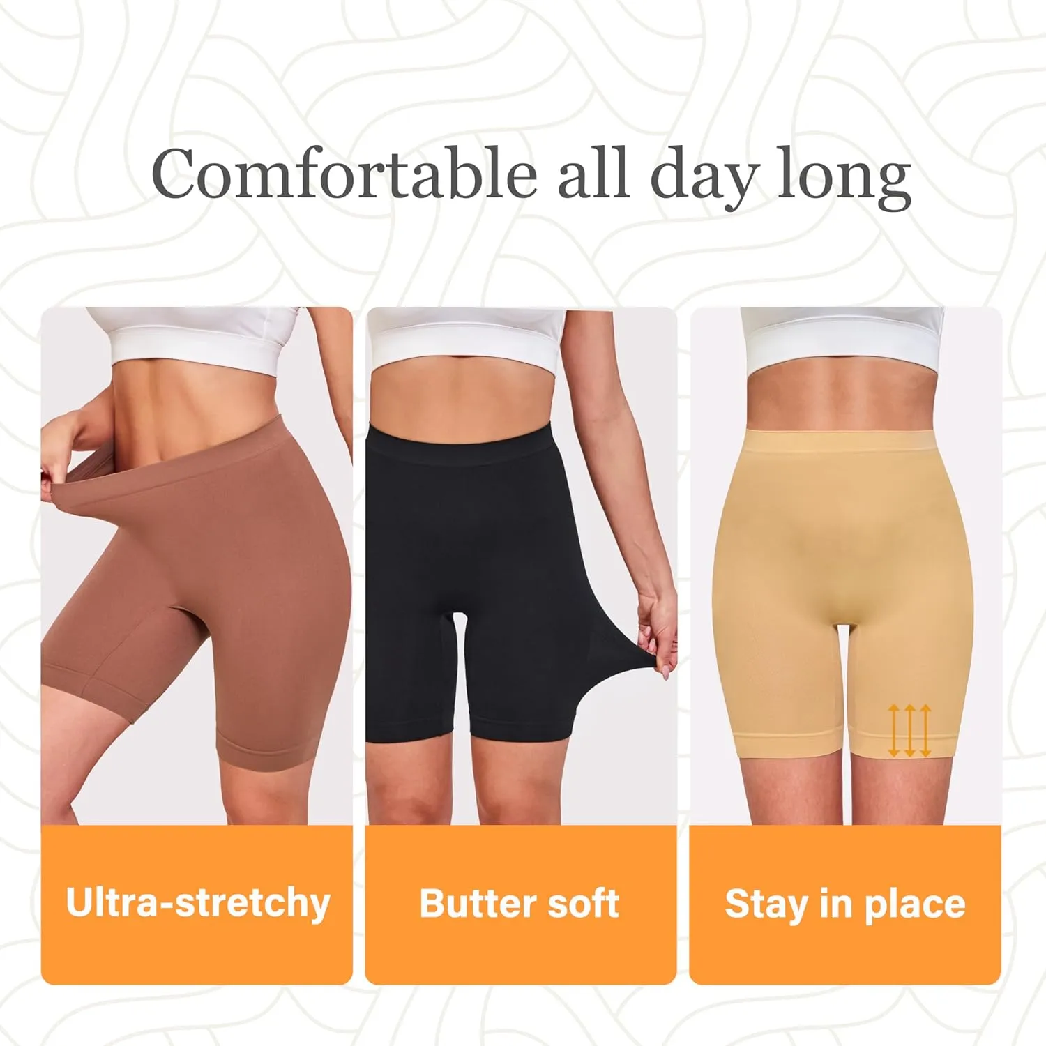 Slip Shorts for Women Under Dresses Anti Chafing Boyshorts Seamless Smooth Shorts for Yoga Bike Workout