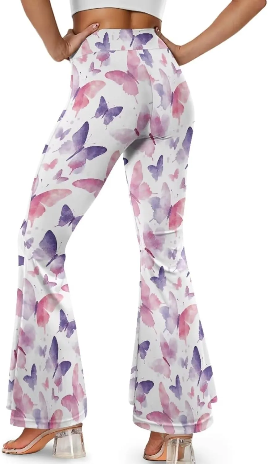 Slit Pants for Women Yoga Pants High Waist Flare Pants Yoga Leggings Elastic Waist Workout Pants Pilates Pants