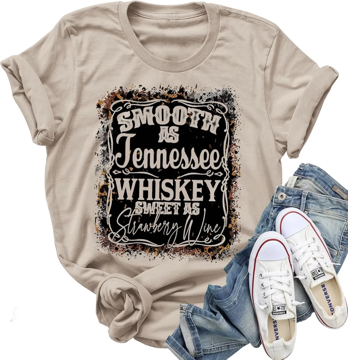 Smooth As Tennessee Women Vintage Country Shirts Nashville Country Concert T Shirt Summer Casual Retro Graphic Tees Top