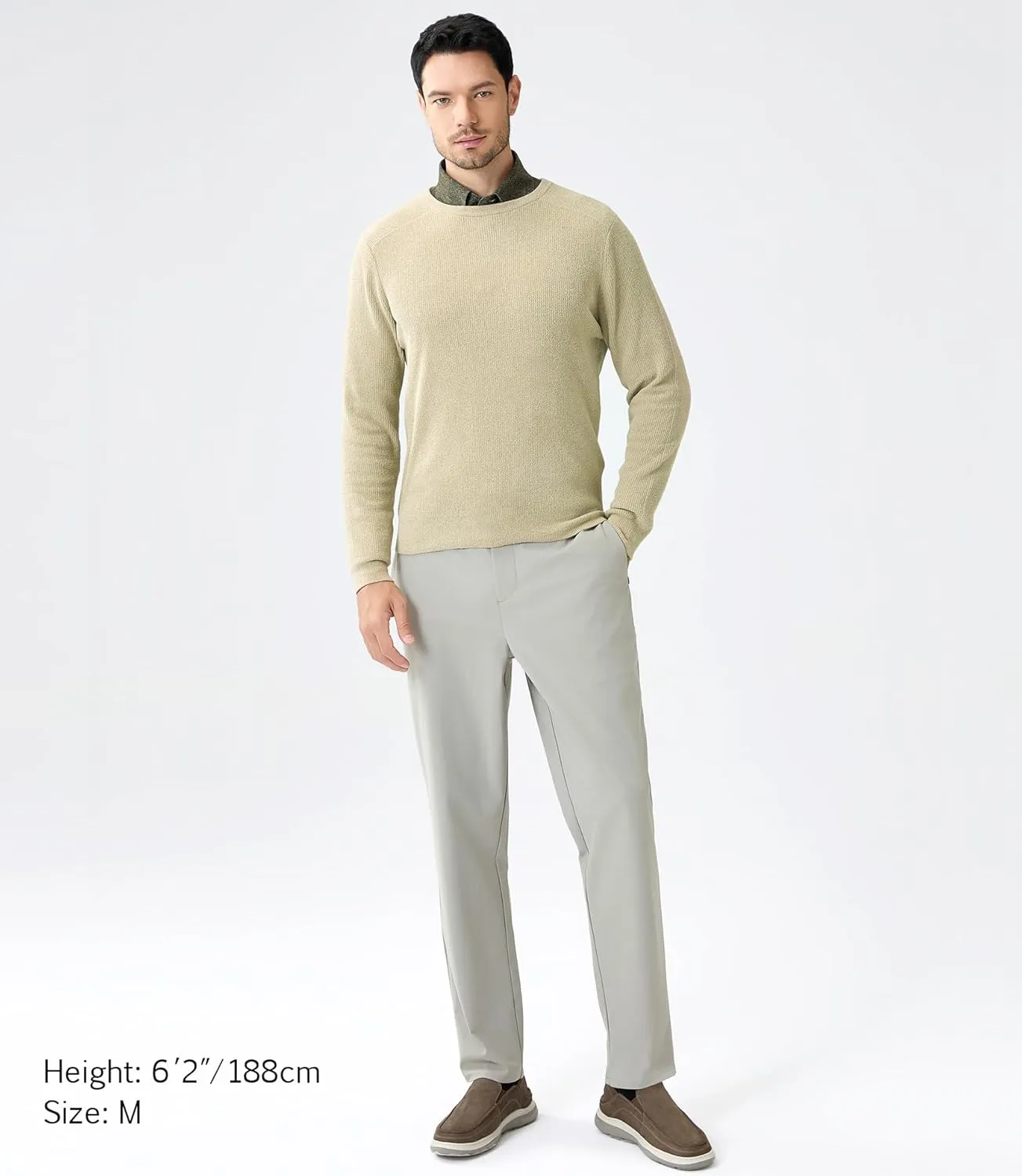 Soft Fluffy Sweaters for Men Pullover Crewneck Lightweight Warm Anti-Pilling