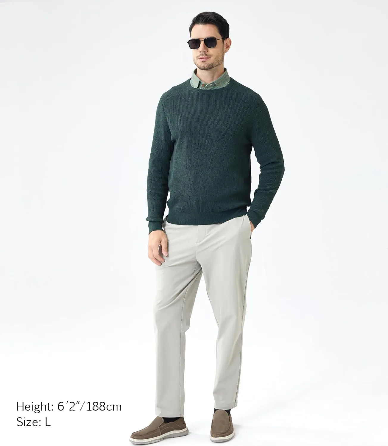 Soft Fluffy Sweaters for Men Pullover Crewneck Lightweight Warm Anti-Pilling