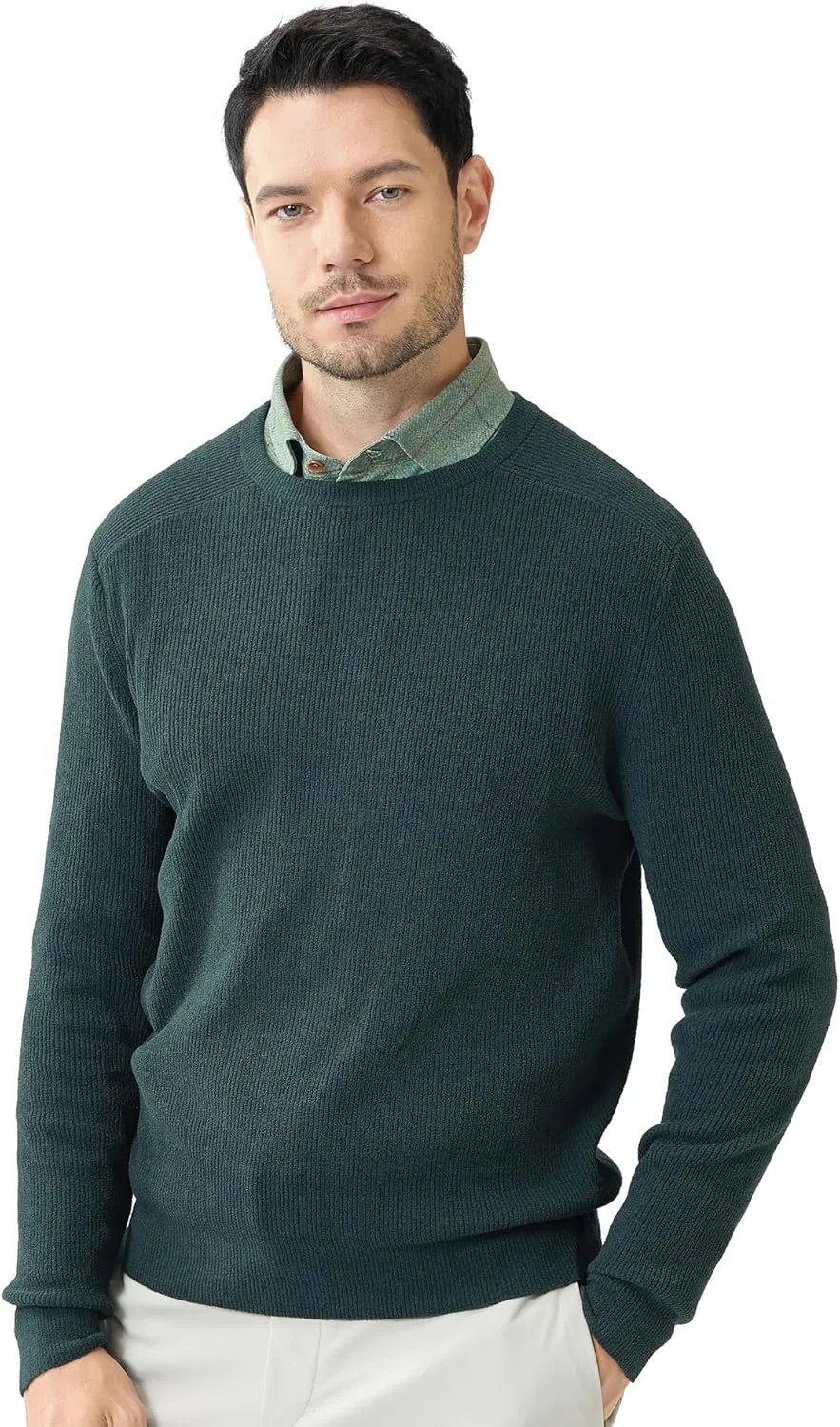 Soft Fluffy Sweaters for Men Pullover Crewneck Lightweight Warm Anti-Pilling