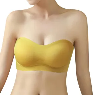 Strapless Bra for Women Smooth Push up Bras Lift Wireless Underwear Non Slip Silicone Bandeau Bralette Tube Top
