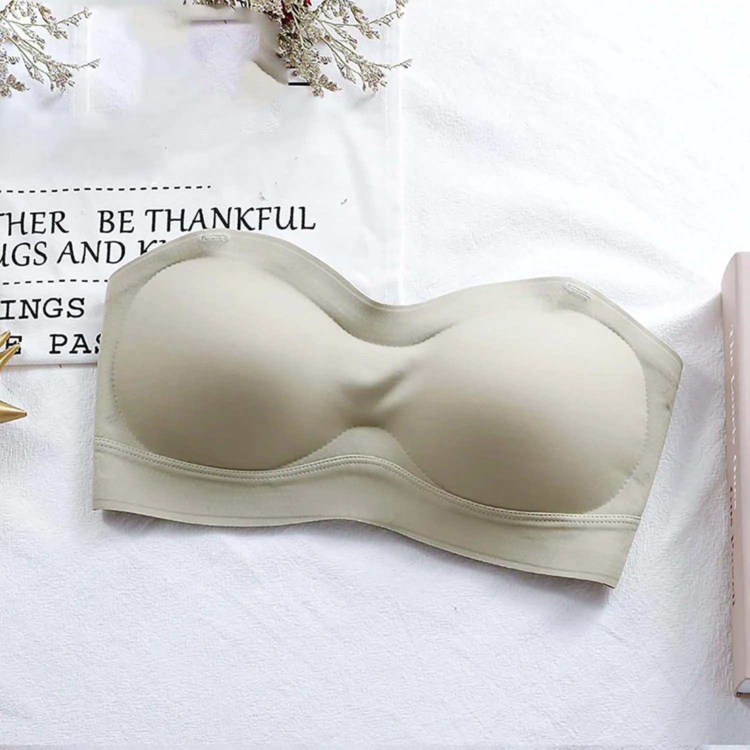 Strapless Bra for Women Smooth Push up Bras Lift Wireless Underwear Non Slip Silicone Bandeau Bralette Tube Top