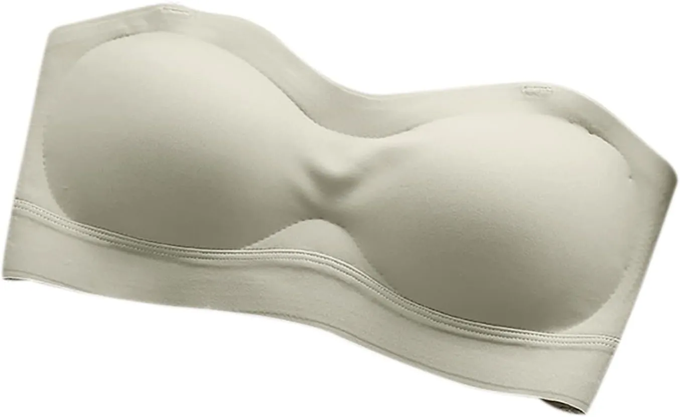 Strapless Bra for Women Smooth Push up Bras Lift Wireless Underwear Non Slip Silicone Bandeau Bralette Tube Top