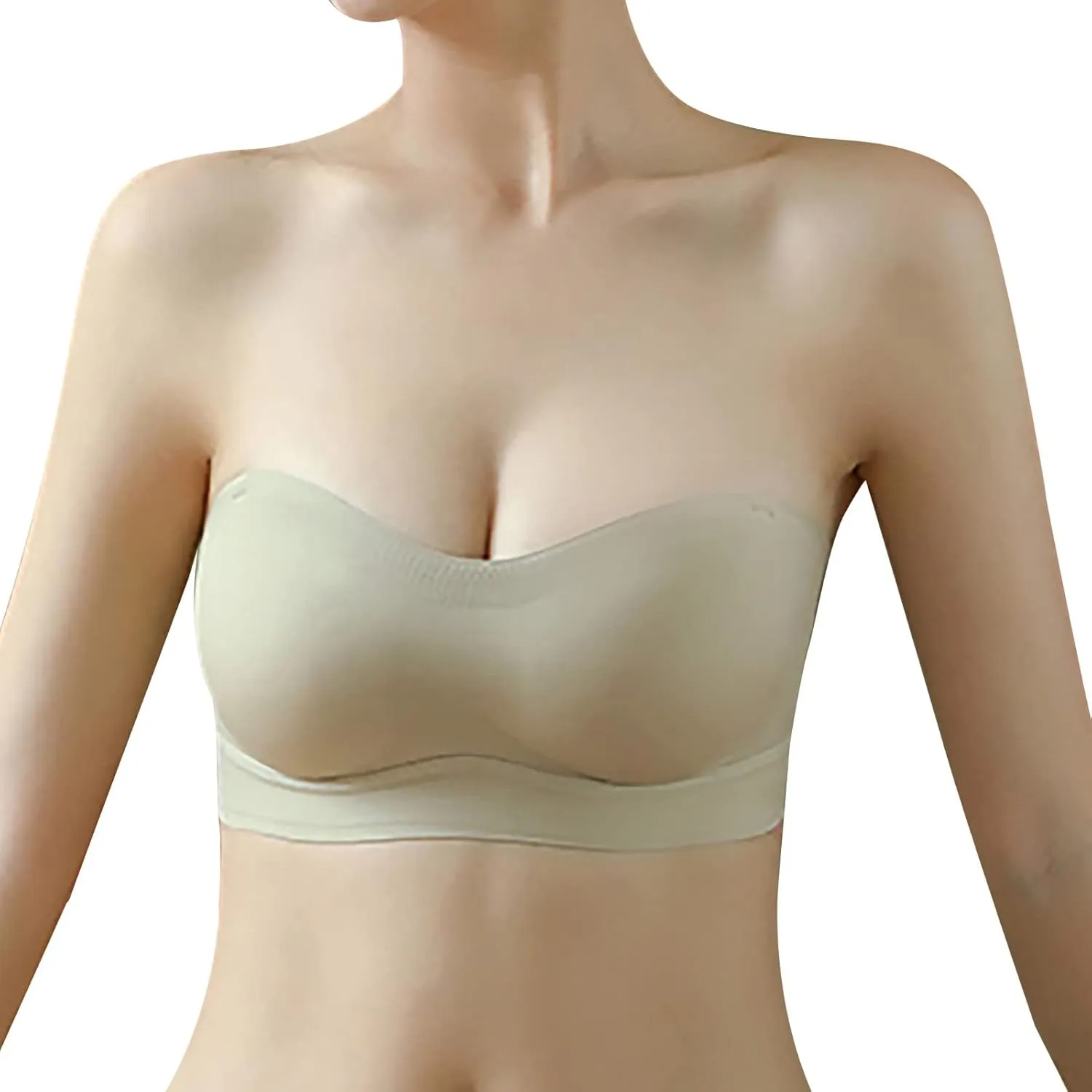 Strapless Bra for Women Smooth Push up Bras Lift Wireless Underwear Non Slip Silicone Bandeau Bralette Tube Top