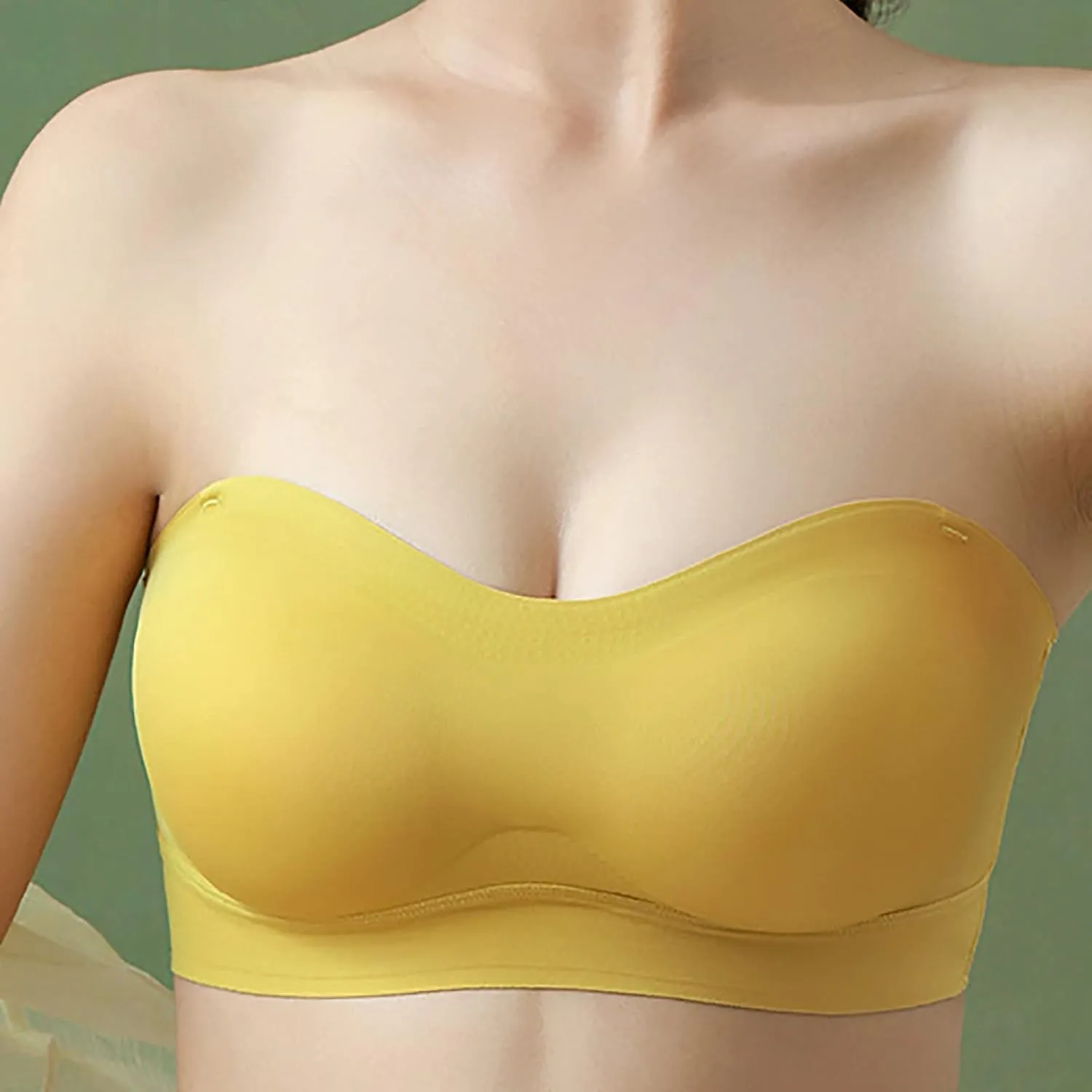Strapless Bra for Women Smooth Push up Bras Lift Wireless Underwear Non Slip Silicone Bandeau Bralette Tube Top