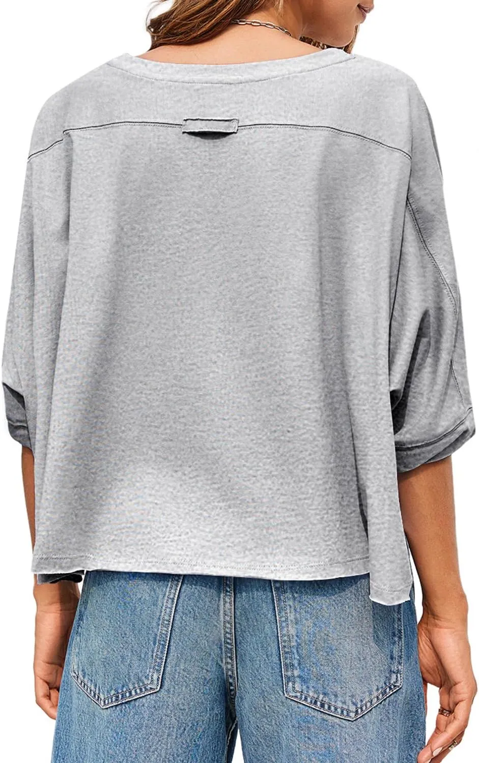 Summer Tops Womens Oversized T Shirts Basic Loose Tee for Women 2024 Solid Casual Trendy Crop Tops