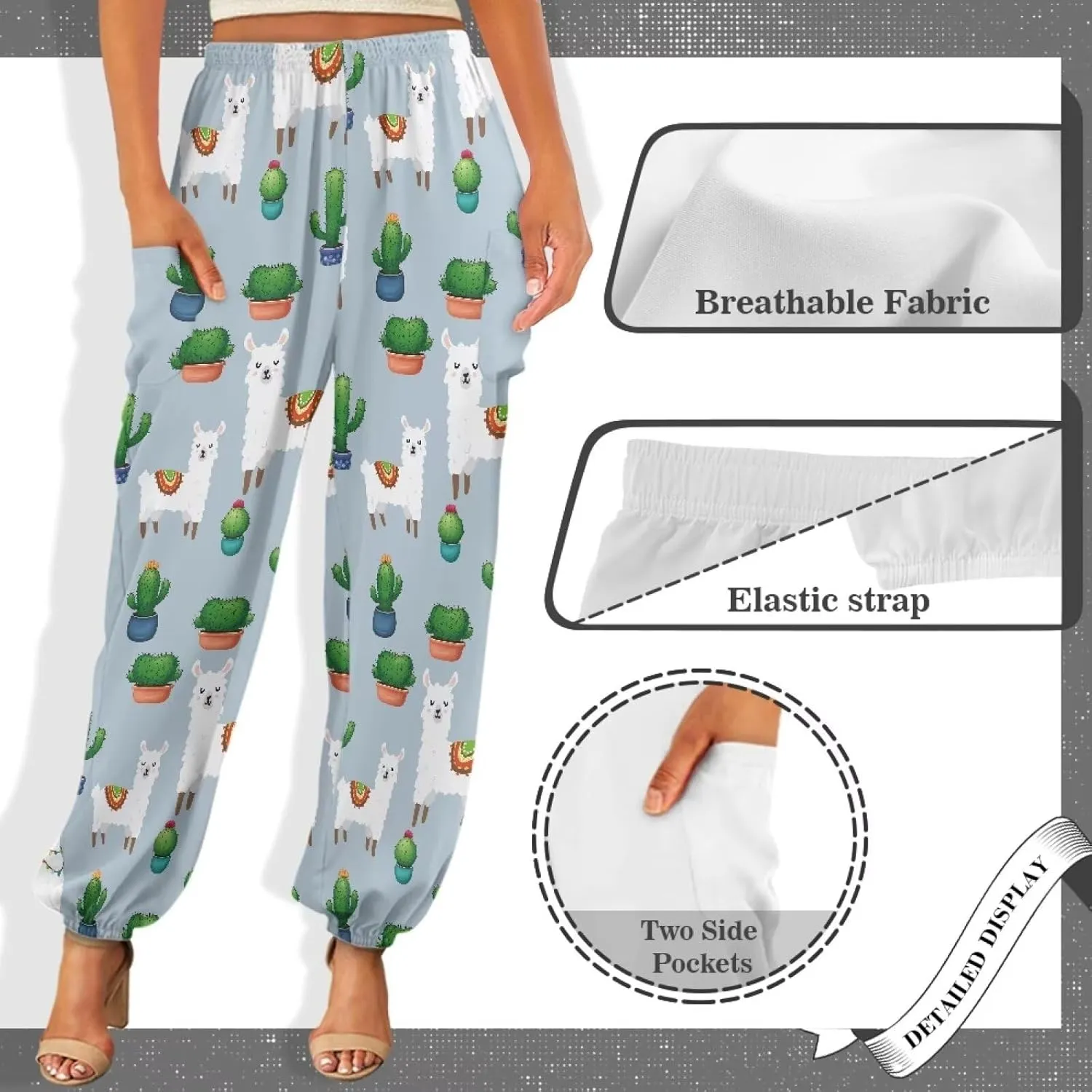 Suobstales Women's Harem Pants Thai Pants for Beach & Lounge High Waisted Flowy Boho Pants Genie Pants Yoga Pants Trousers