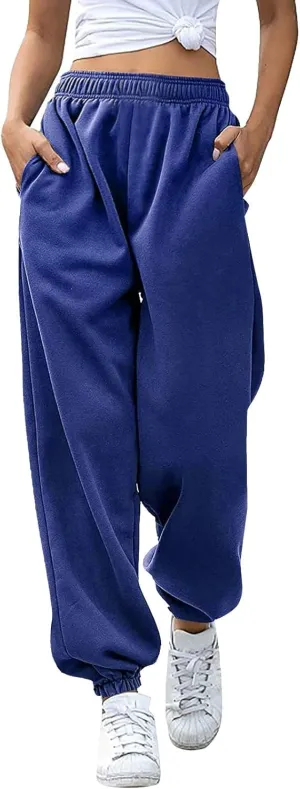 Sweatpants Women Women's High Waisted Sweatpants Workout Active Joggers Pants Baggy Lounge Bottoms