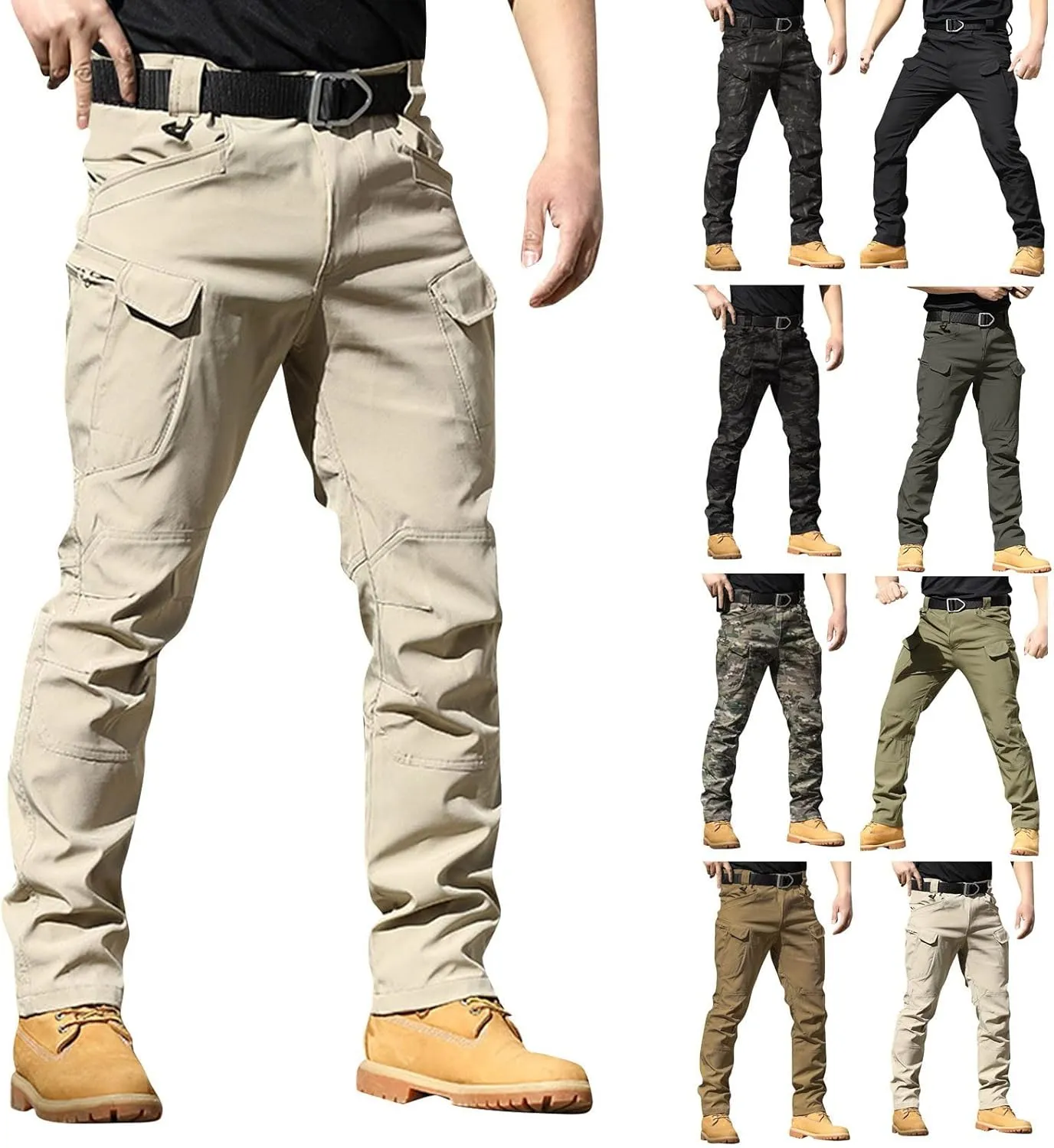 Tactical Pants for Men Waterproof Cargo Pants Multi Pockets Stretch Ripstop Combat Pants Outdoor Hiking Pants Work Pants