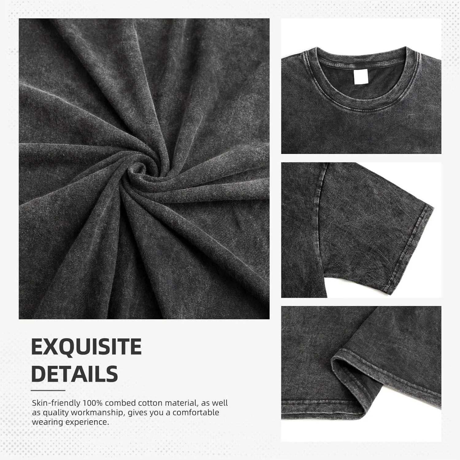 Teen Mens Streetwear Oversized Smooth T Shirt Short Sleeve Adults Teens Stretch-Cotton Shirt