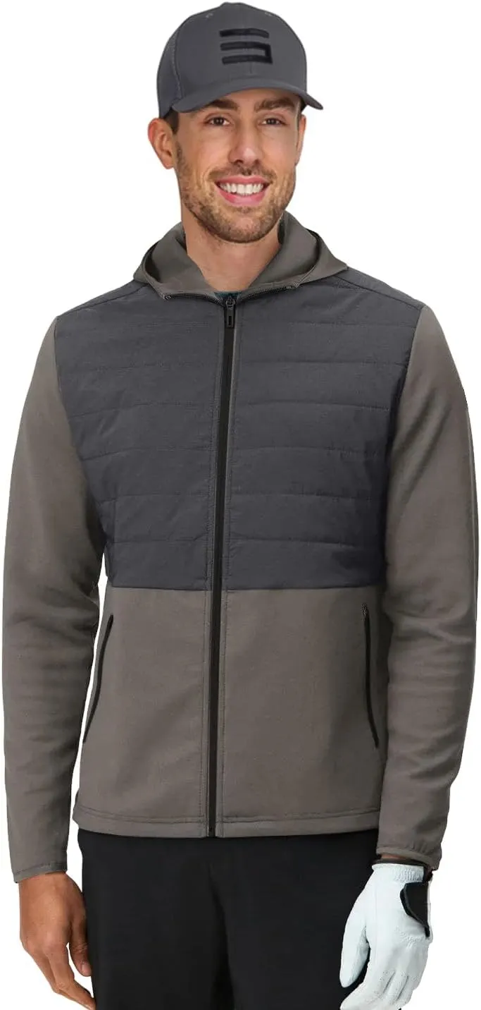 Three Sixty Six Men's Full Zip Sweatshirt Hoodie - Lightweight and Stretchy Zipper Hoodie Jacket