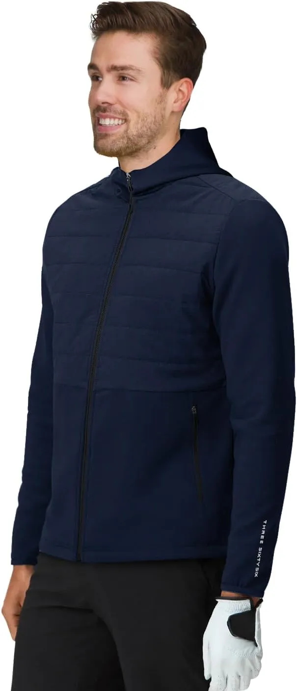 Three Sixty Six Men's Full Zip Sweatshirt Hoodie - Lightweight and Stretchy Zipper Hoodie Jacket