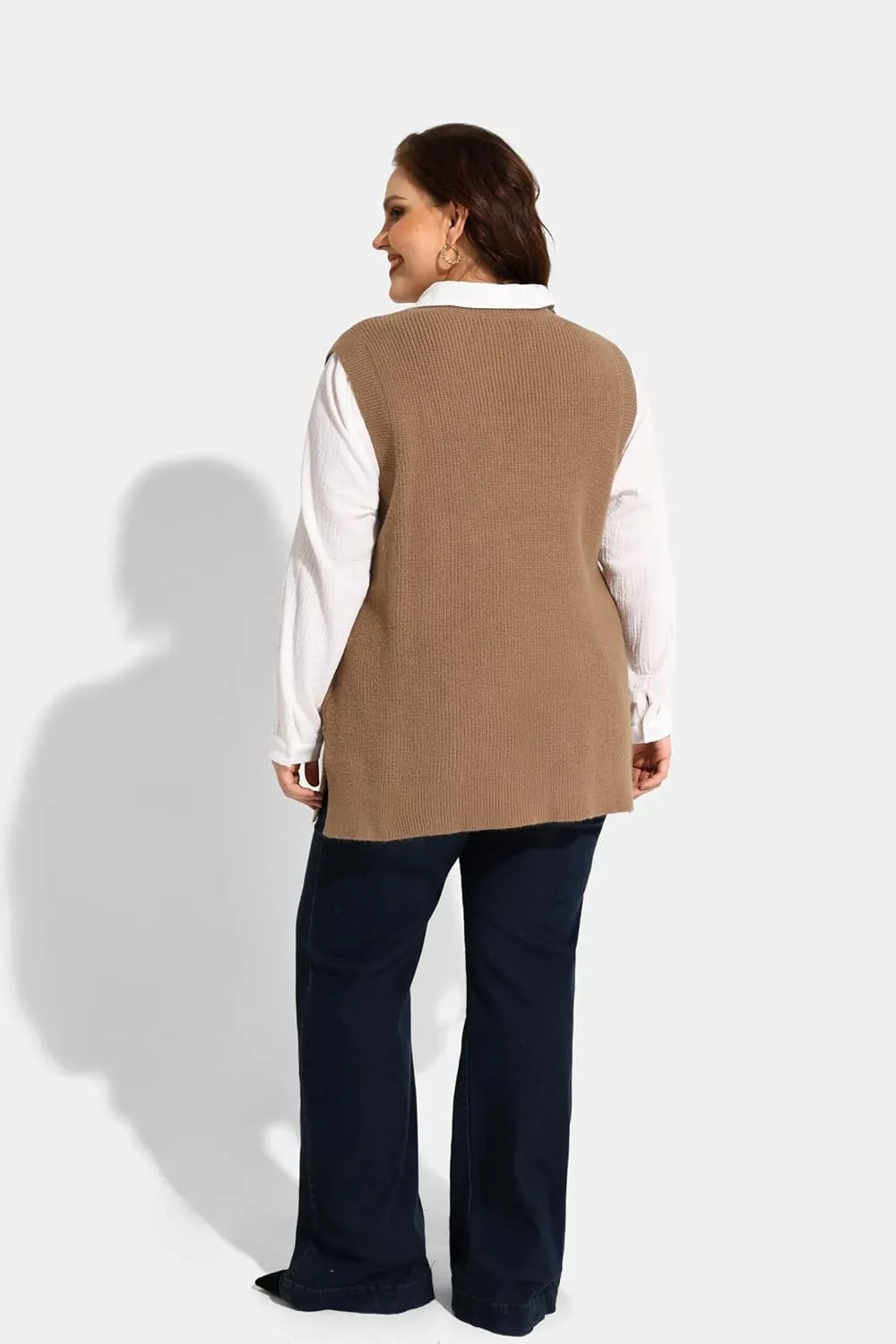 TIYOMI Plus Size Sweater Sleeveless Tops for Women Knitted Tank Tops XL-5XL