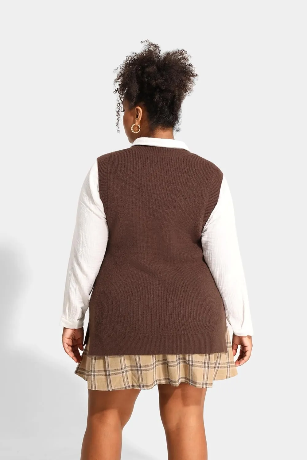 TIYOMI Plus Size Sweater Sleeveless Tops for Women Knitted Tank Tops XL-5XL