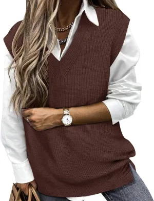 TIYOMI Plus Size Sweater Sleeveless Tops for Women Knitted Tank Tops XL-5XL