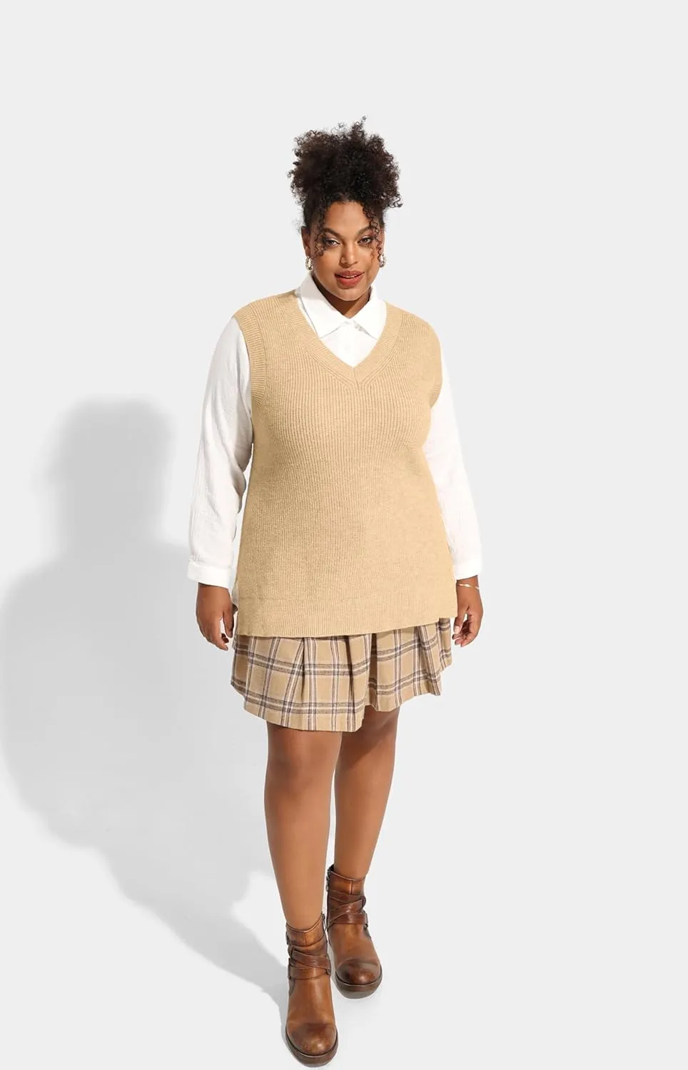 TIYOMI Plus Size Sweater Sleeveless Tops for Women Knitted Tank Tops XL-5XL