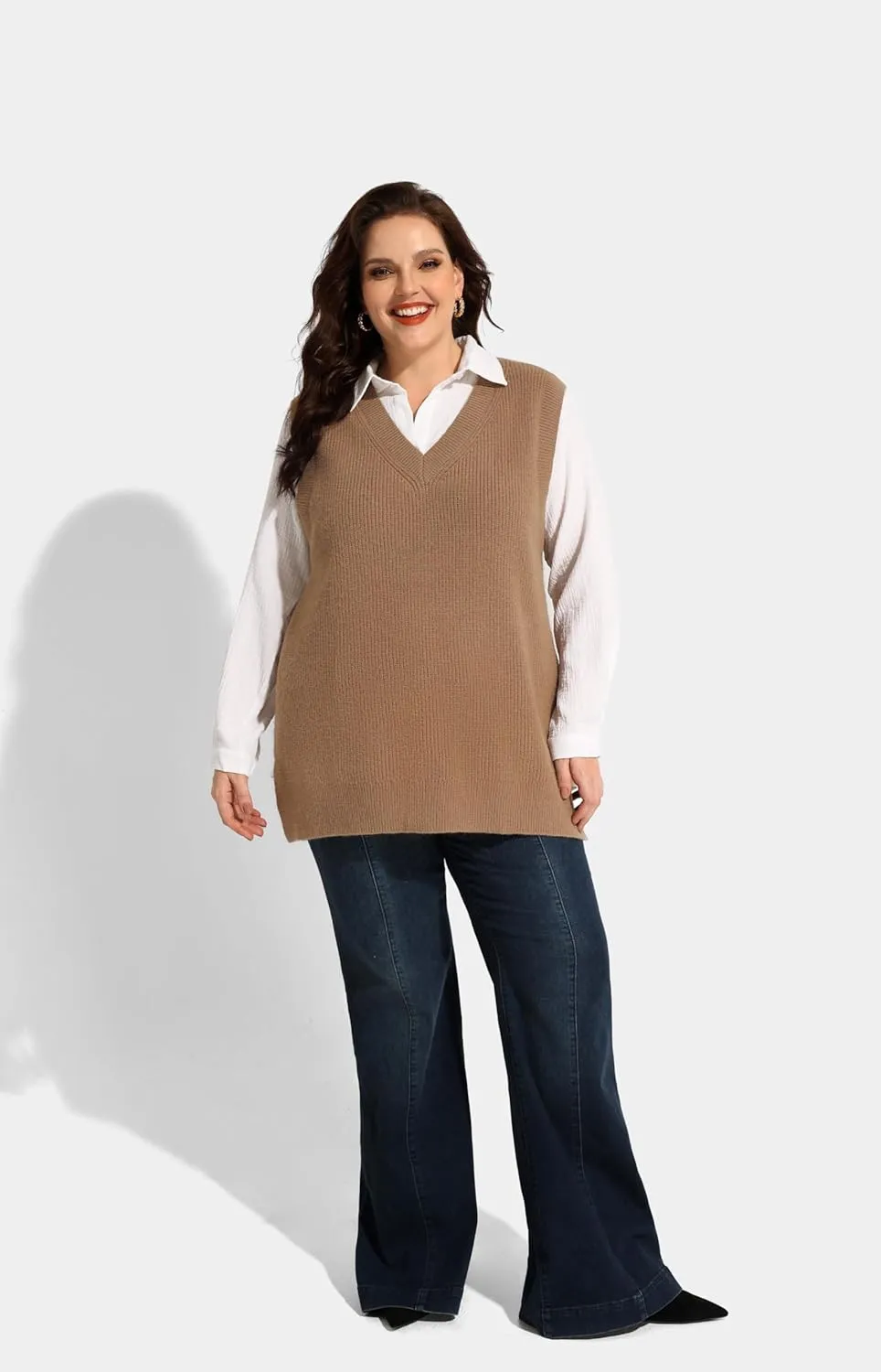 TIYOMI Plus Size Sweater Sleeveless Tops for Women Knitted Tank Tops XL-5XL