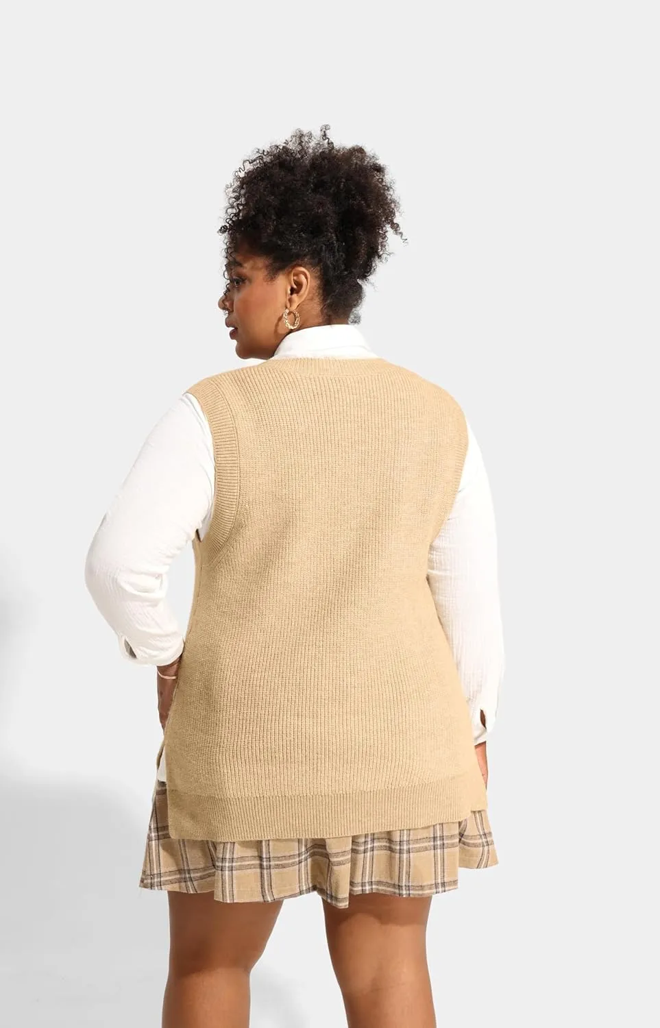 TIYOMI Plus Size Sweater Sleeveless Tops for Women Knitted Tank Tops XL-5XL