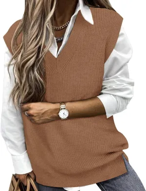 TIYOMI Plus Size Sweater Sleeveless Tops for Women Knitted Tank Tops XL-5XL