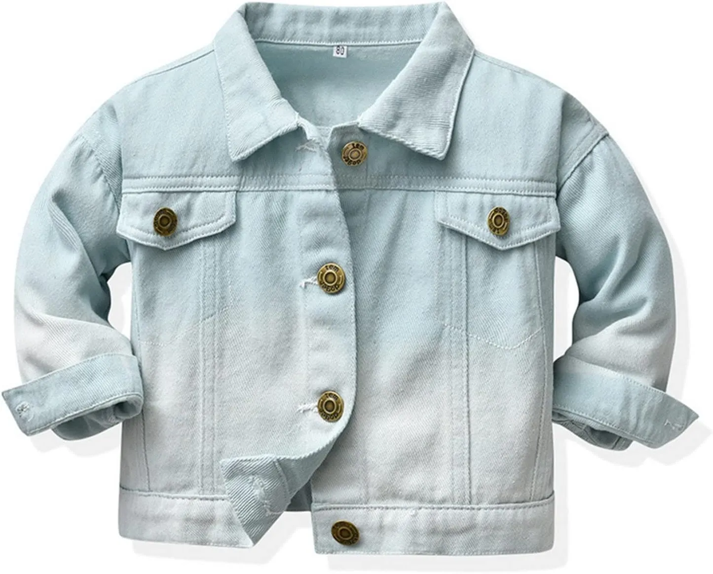 Toddler Baby Boys Girls Denim Jackets Button Down Trucker Jeans Top with Pockets Long Sleeve Jeans