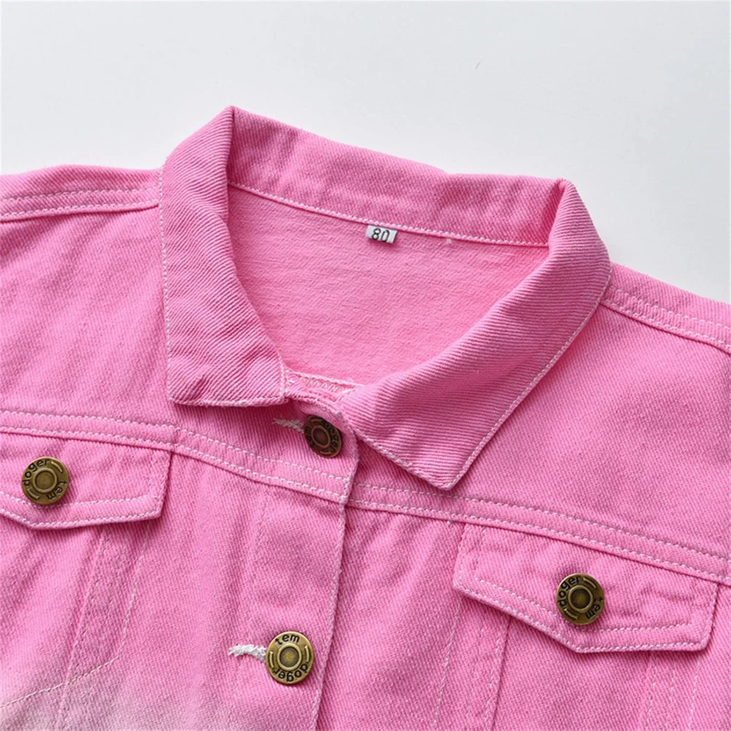 Toddler Baby Boys Girls Denim Jackets Button Down Trucker Jeans Top with Pockets Long Sleeve Jeans