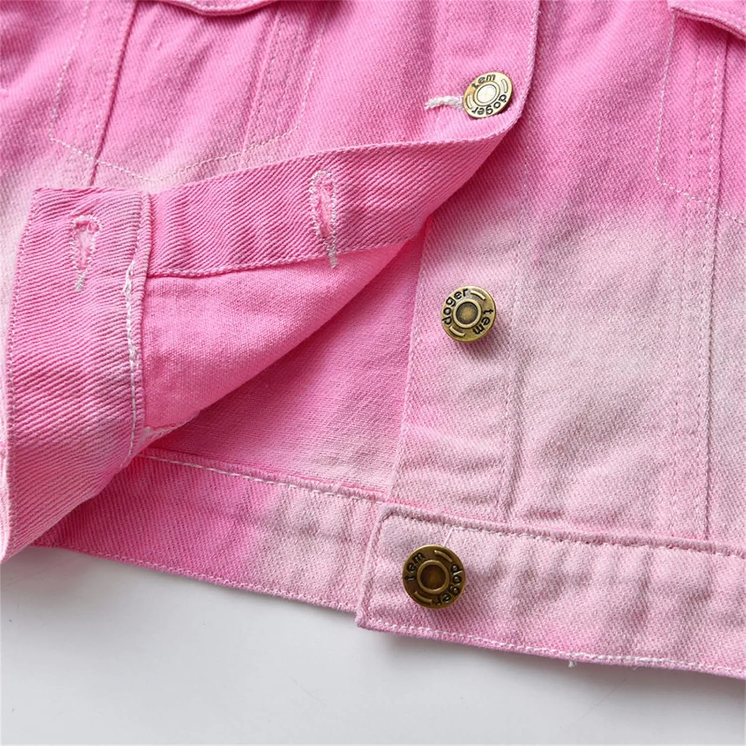 Toddler Baby Boys Girls Denim Jackets Button Down Trucker Jeans Top with Pockets Long Sleeve Jeans