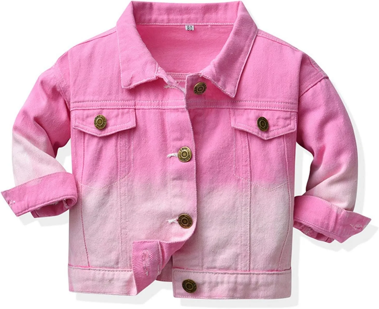 Toddler Baby Boys Girls Denim Jackets Button Down Trucker Jeans Top with Pockets Long Sleeve Jeans
