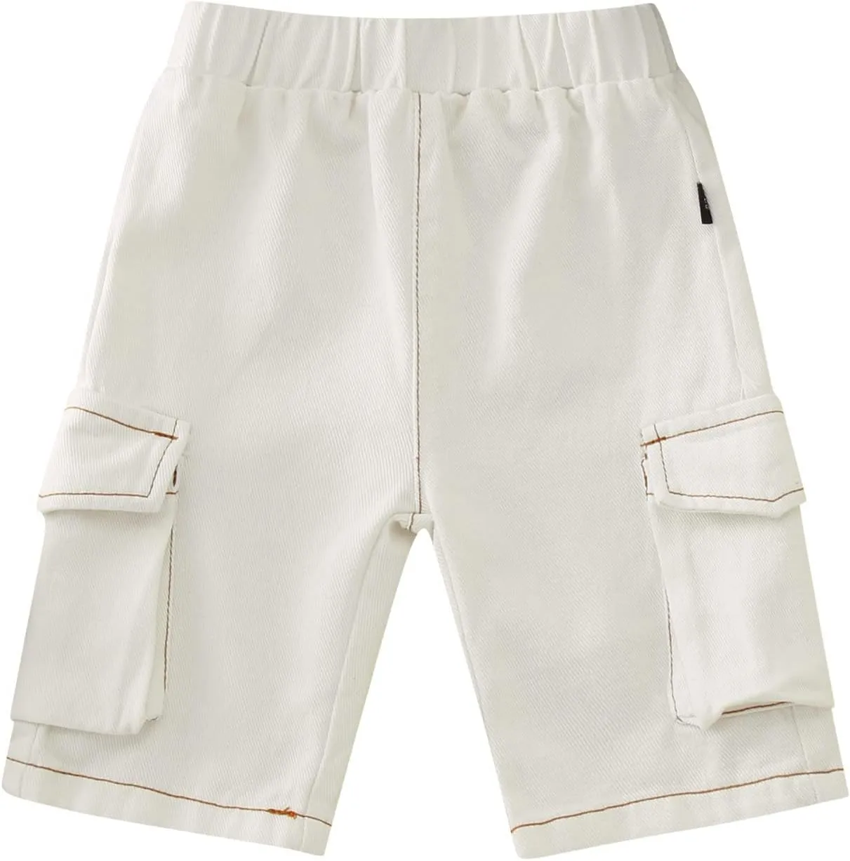 Toddler Baby Boys Jeans Pull On Denim Cargo Pants Spring Loose Elastic Waist Cropped Trouser with Pocket Kids Jeans
