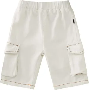 Toddler Baby Boys Jeans Pull On Denim Cargo Pants Spring Loose Elastic Waist Cropped Trouser with Pocket Kids Jeans