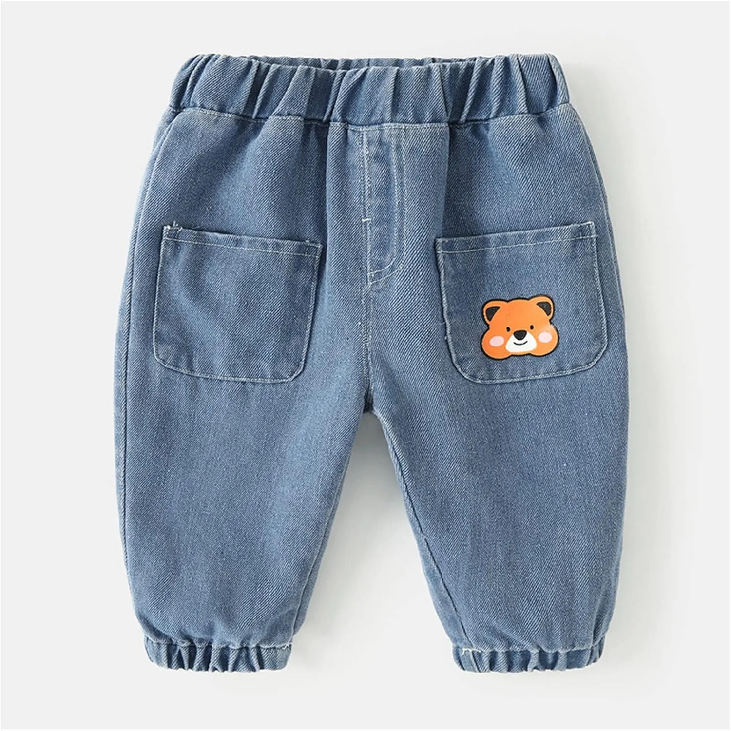 Toddler Baby Jeans, Boy Girl Elastic Waist Denim Jeans with Pocket Boys Bottom Pants Trousers Sweatpants