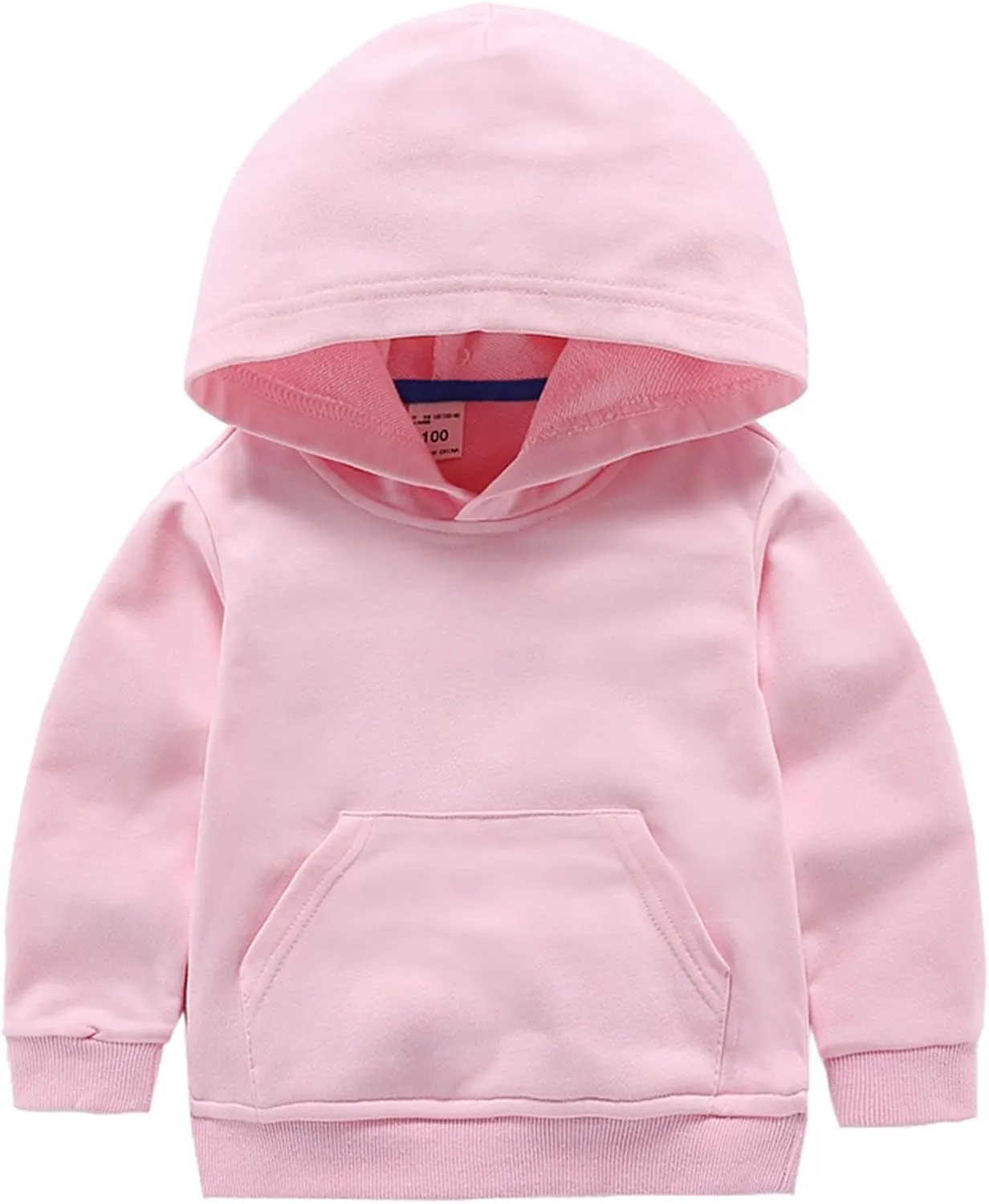 Toddler Boys Solid Hoodie Sweatshirt Kids Long Sleeve Pullover Casual Athletic Tops Child Fashion Tops with Pocket