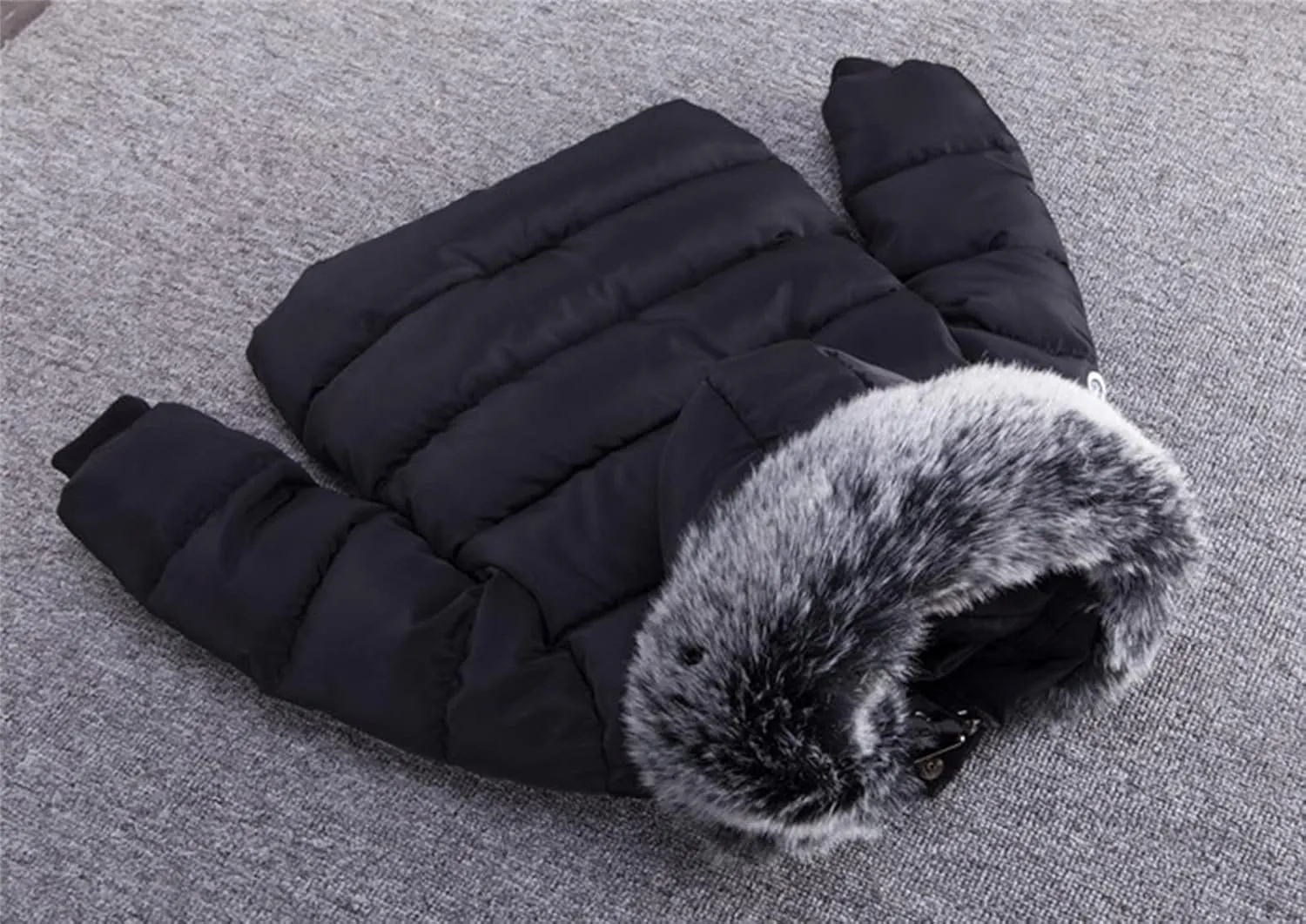 Toddler Coat Thicken Fur Collar Hoodie Down Toddler Jacket Warm Toddler Winter Puffer Jackets