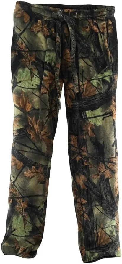 TrailCrest by Treel Men's Open Bottom Sleep & Lounge Plush Coral Fleece Pajama Pants