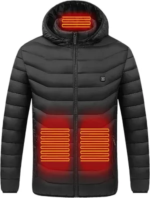 tuduoms Winter Heated Down Jacket Warming Heated Quilted Puffer Jacket 9 Areas Usb Electric Heating Jacket Lightweight Coat