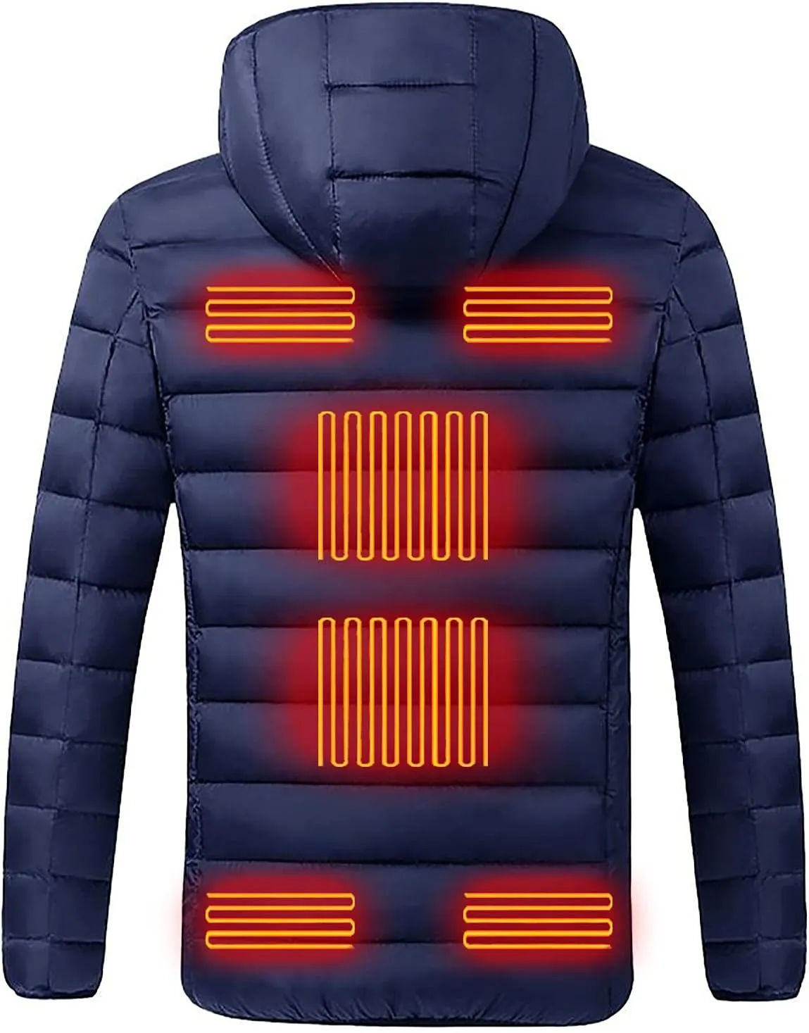 tuduoms Winter Heated Down Jacket Warming Heated Quilted Puffer Jacket 9 Areas Usb Electric Heating Jacket Lightweight Coat