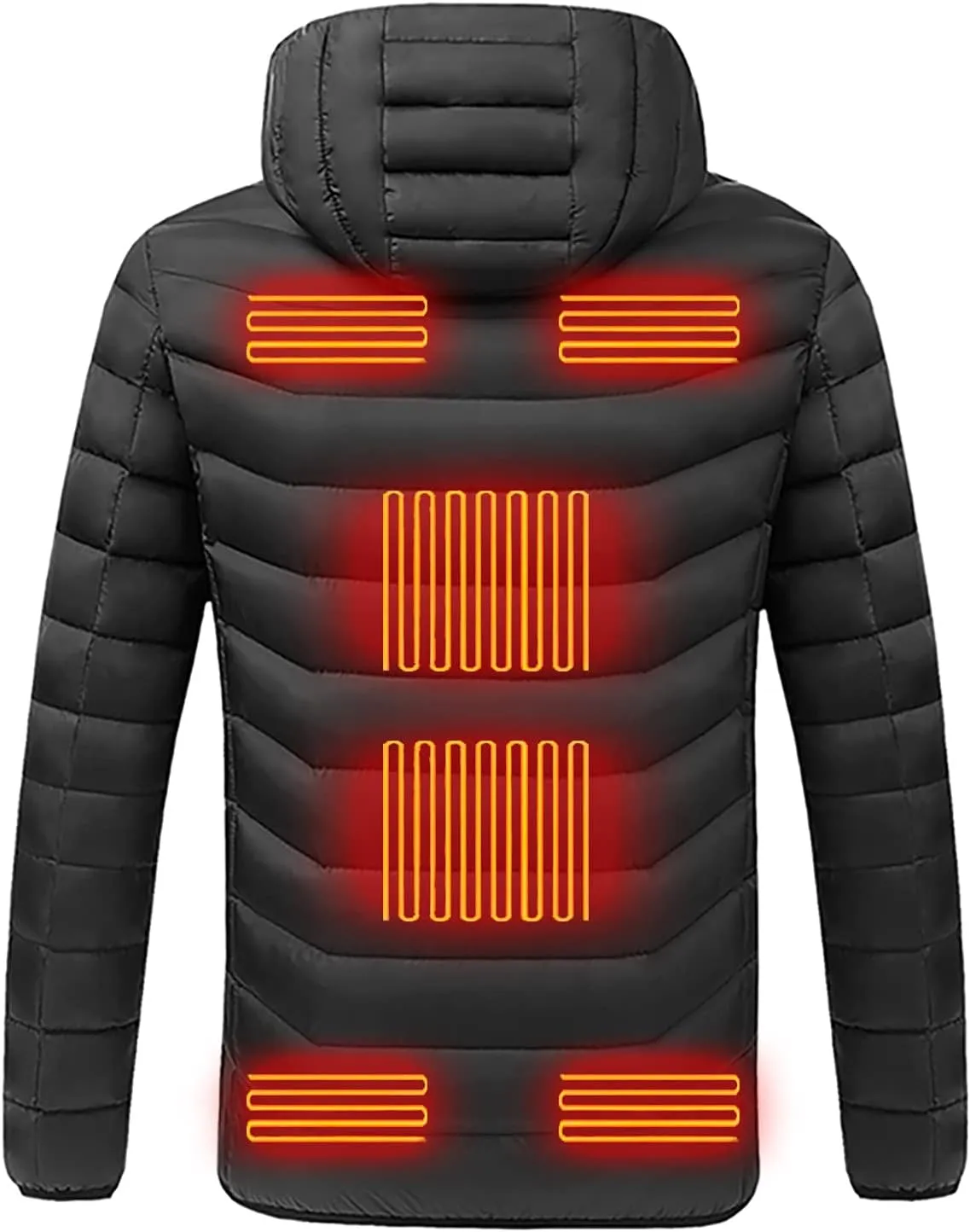 tuduoms Winter Heated Down Jacket Warming Heated Quilted Puffer Jacket 9 Areas Usb Electric Heating Jacket Lightweight Coat