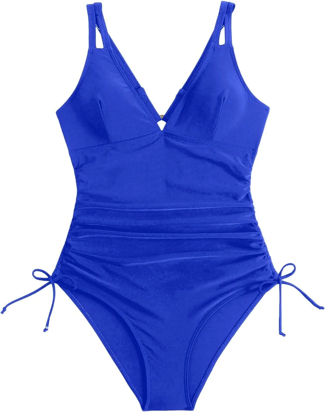 TUQIDEWU One Piece Swimsuit Women Tummy Control Bathing Suit for Women Sexy Deep V Double Straps Back Tie Backless Swimsuits