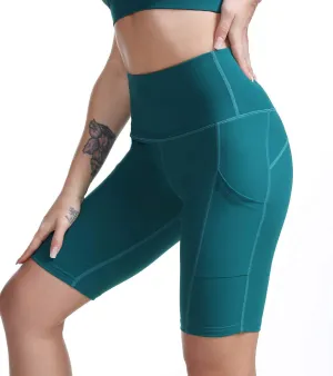 TYUIO High Waisted Yoga Shorts for Women Tummy Control Workout Running Biker Shorts