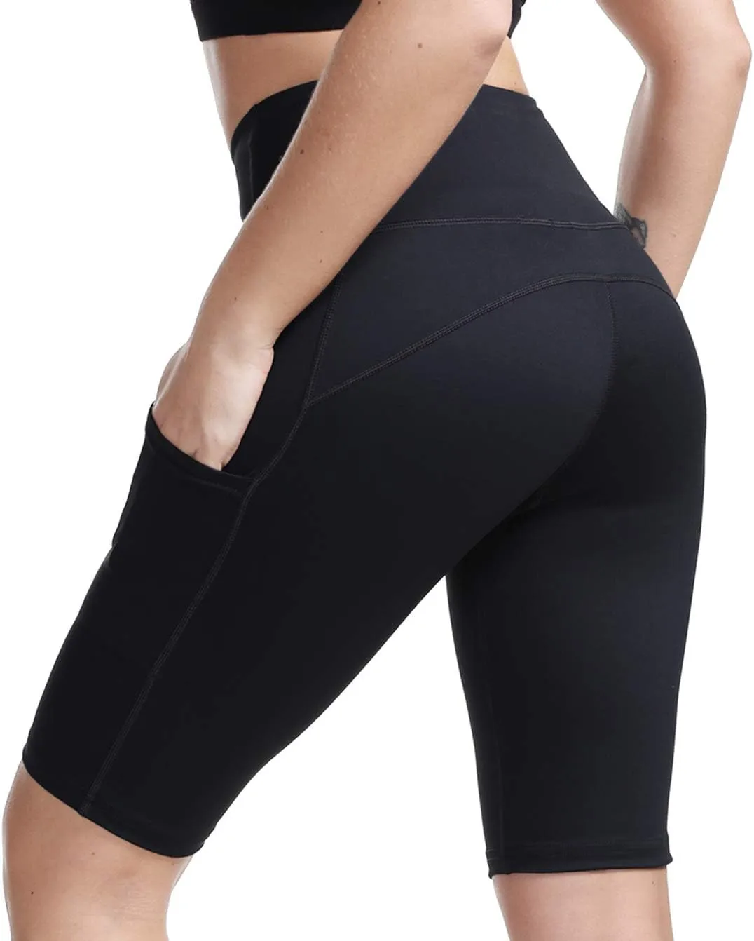 TYUIO High Waisted Yoga Shorts for Women Tummy Control Workout Running Biker Shorts