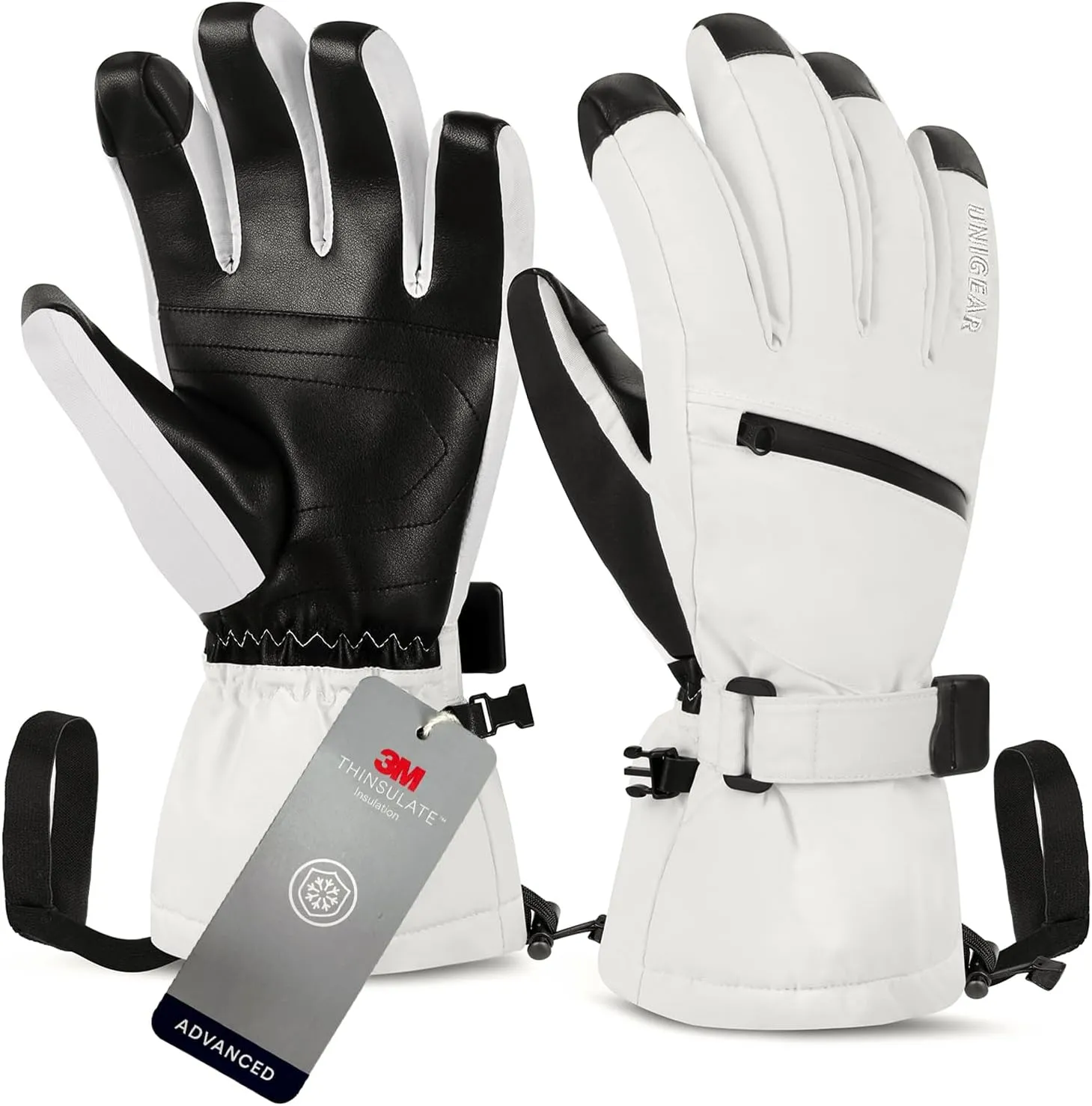 Unigear Ski Gloves Waterproof Touchscreen Snowboard Gloves, Warm Winter Snow Gloves for Cold Weather, Fits Both Men & Women